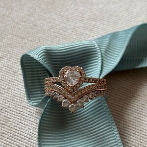 Beautiful Pandora rings worn separately or as shown. Size 52(6)